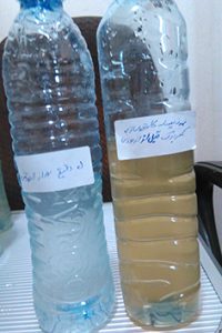 نمونه پساب قبل و بعد از ازن زنی